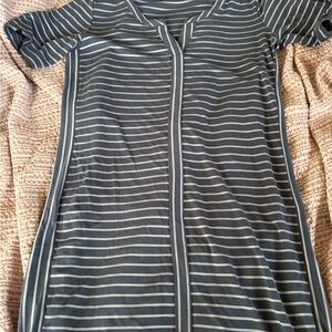 Athleta Blue and White Striped Dress